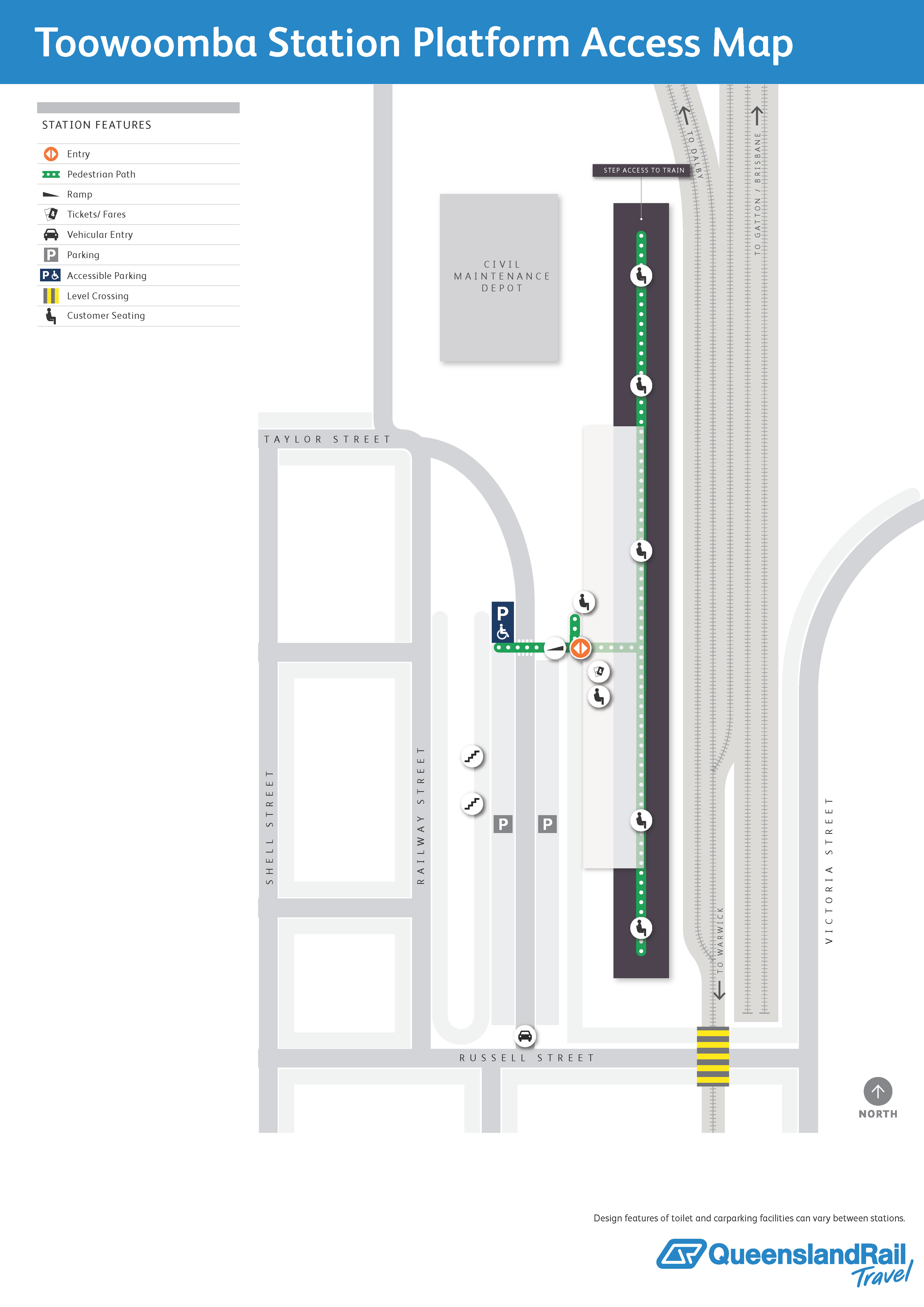 Toowoomba Railway Station map 1